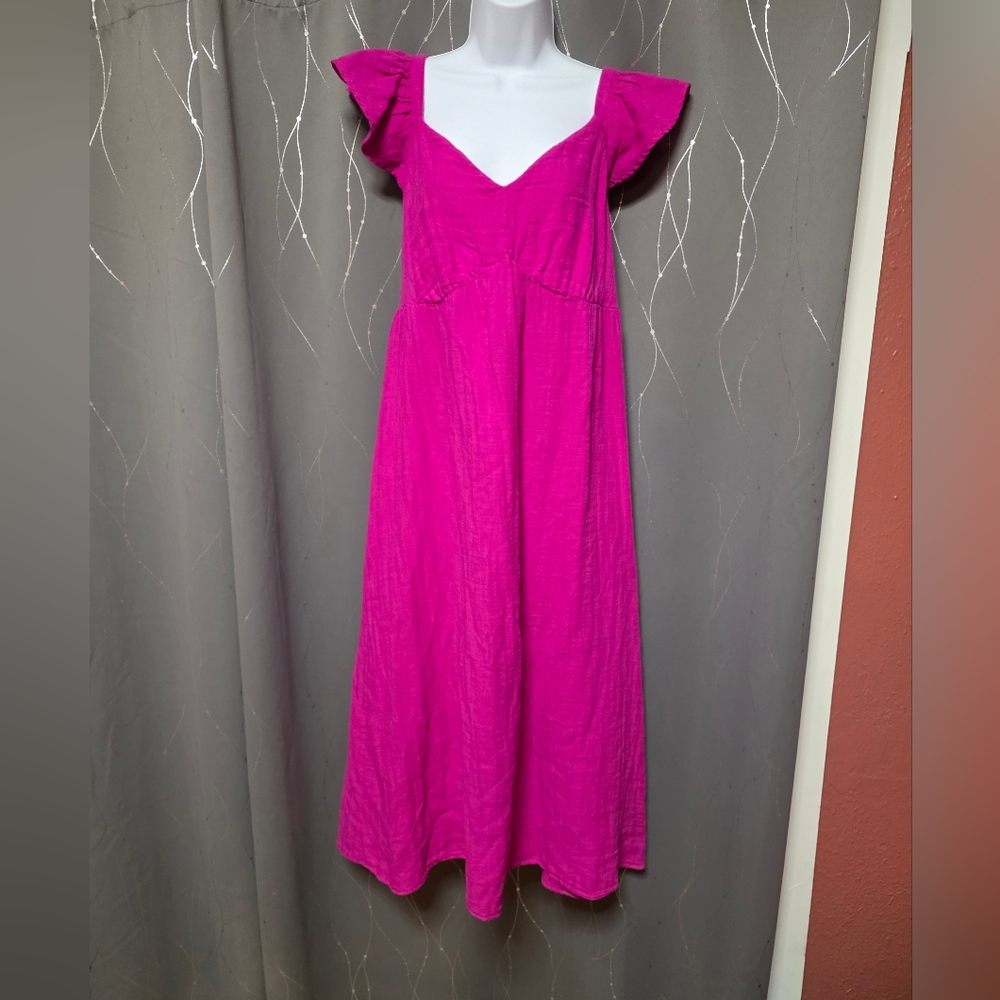 Time and Tru Vibrant Pink Maxi Dress